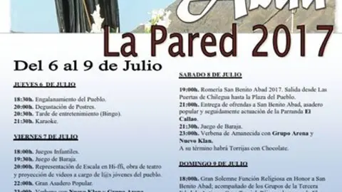 img/b/R29vZ2xl/AVvXsEhb1UYUQwtilGo2ruHv6zN6w3c9oP94gerP6mlgySC2Hz96kCRQzDO7z1DdAYd8Vmp6PmHMtH09mGJQF_BgPSLSU6Kloefv-q184xtNkqPSENvwxEC22k1kqm2fPZZskH8PtLDsaO0W4jo/s1600/La_Pared_acoge_sus_Fiestas_en_Honor_a_San_Benito_Abad_2017_del_6_al_9_de_Julio.jpg